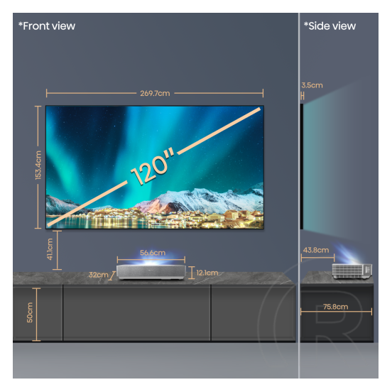 120" Hisense 120L5HA 4K Smart Lézer TV