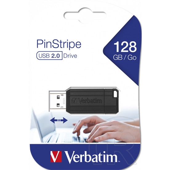 128 GB Pendrive USB 2.0 Verbatim Pinstripe (fekete)