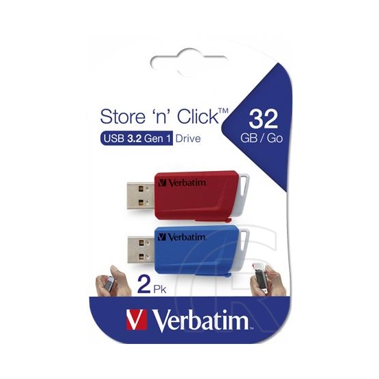 32 GB Pendrive 3.2 Verbatim Store n Click (piros/kék)