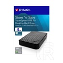 4 TB Verbatim Store `n` Save HDD (3,5", USB 3.0, fekete)