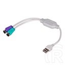 Akyga adapter USB (M) - 2 x PS/2 (F)