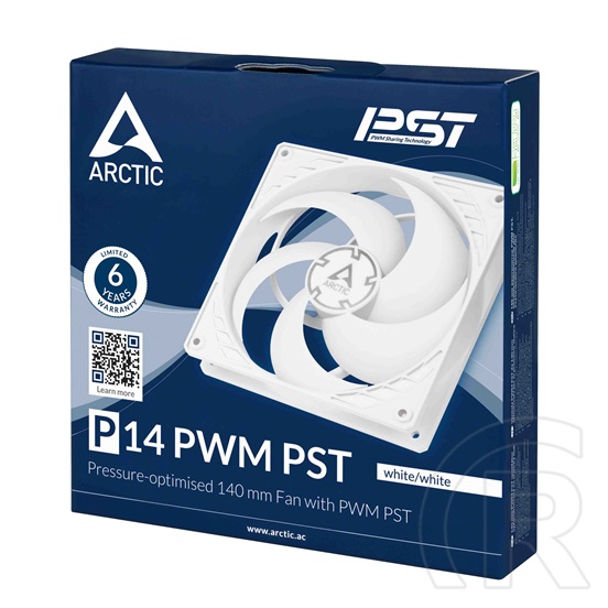 Arctic P14 PWM PST hűtő ventilátor (140 mm, fehér)