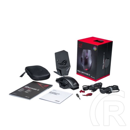 Asus ROG Spatha X cordless optikai egér (USB, fekete)