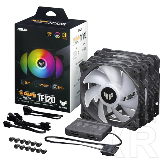 Asus TUF GAMING TF120 ARGB White Edition (3db) ventilátor (fehér)