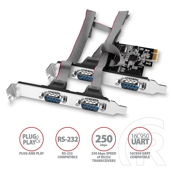 Axagon PCEA-S4N PCIE Controller 4x Serial