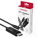 Axagon RVC-DPC (USB C - DisplayPort, 1,8m, fekete)