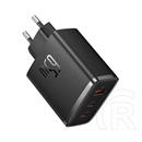 Baseus OS-Cube Pro hálózati töltő (USB-A + 2x USB-C aljzat, 65W, fekete)