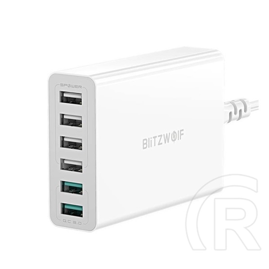 Blitzwolf hálózati elosztó 6 usb aljzat (5v/3a, 60w, pd gyorstöltő 3.0) fehér