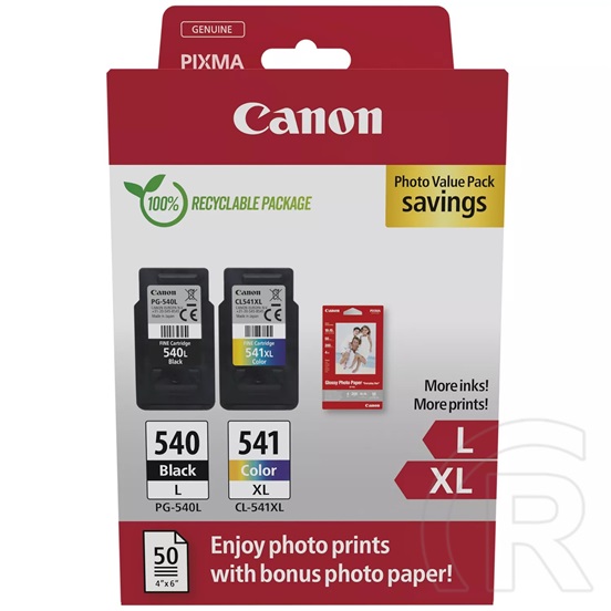 Canon patron PG-540L + CL-541XL Multipack + fotópapír