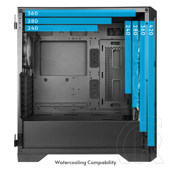 Chieftec GA-01B-M-OP, APEX AIR (midi torony, ATX, fekete)