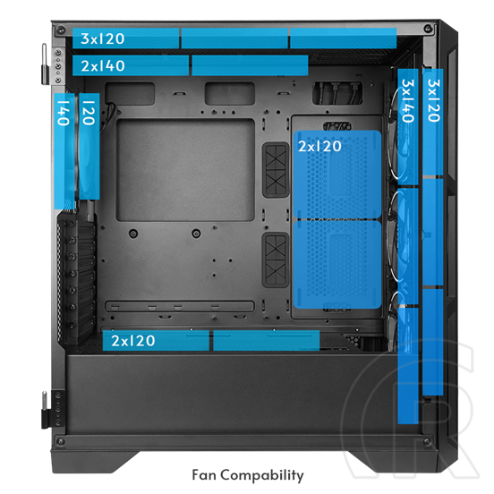 Chieftec GA-01B-M-OP, APEX AIR (midi torony, ATX, fekete)