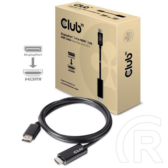 Club3D DisplayPort > HDMI kábel (DP 1.4, 4K60Hz, 2m)