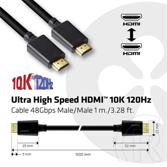 Club3D Ultra High Speed HDMI kábel (10K 120Hz, 48Gbit, 1 m)