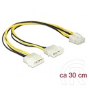 Delock 2x4 Molex (M) - 8 pin EPS tápkábel (0,3 m)