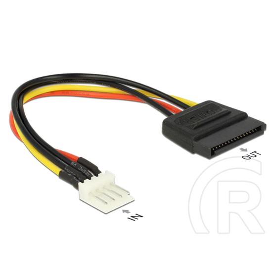 Delock 4 pin floppy (M) - SATA 15 pin (F) tápkábel - 15 cm