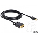 Delock DisplayPort 1.1 - DVI-D Dual Link kábel (3 m, passzív)