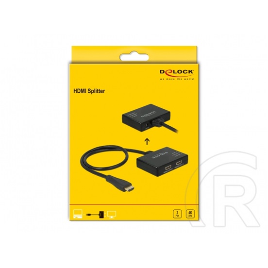 Delock HDMI splitter (1 be-, 2 kimenet, 4K30Hz)