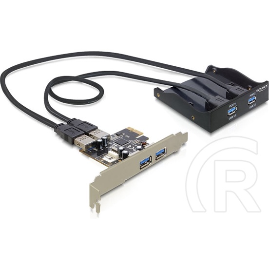 Delock PCIe - 2 x USB 3.0 + 2 x USB 3.0 előlapi kivezetés