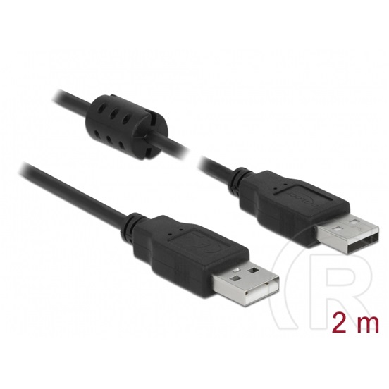 Delock USB 2.0 kábel (A dugó / A dugó, 2 m, fekete)