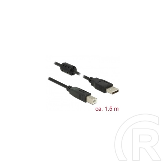 Delock USB 2.0 kábel (A-B, 1,5 m, fekete)