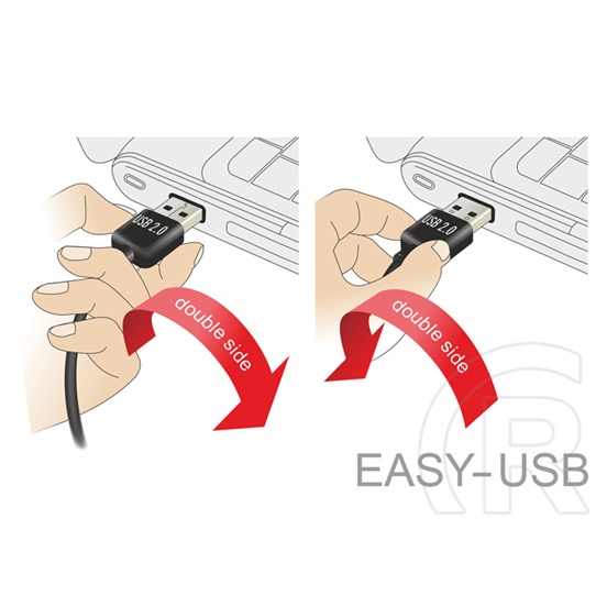 Delock USB 2.0 kábel (A-B, 2 m, Easy-USB, fekete)