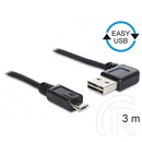 Delock Easy USB 2.0 kábel (A dugó / micro-B dugó, 90°, 3 m)