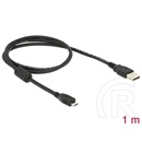 Delock USB 2.0 kábel (A dugó / micro-B dugó, 1 m, fekete)