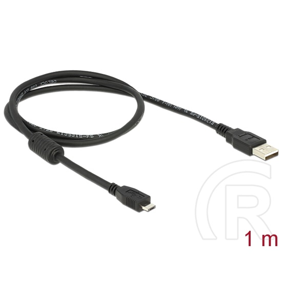 Delock USB 2.0 kábel (A dugó / micro-B dugó, 1 m, fekete)