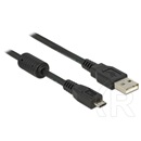 Delock USB 2.0 kábel (A dugó / mikro-B dugó, 3 m, fekete)