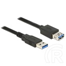 Delock USB 3.0 hosszabbító kábel (A dugó / A aljzat, 1,5 m, fekete)