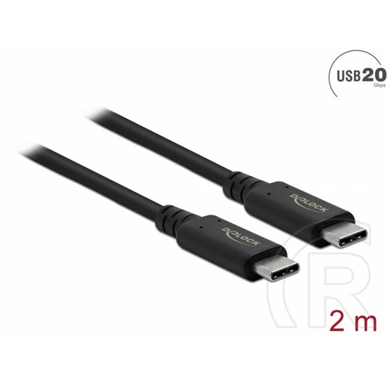 Delock USB 4.0 kábel (20Gbps) (C dugó / C dugó, 2 m, fekete)