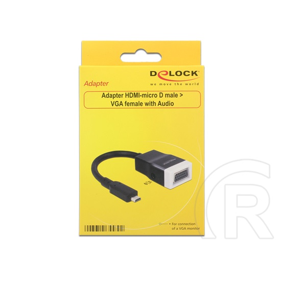 Delock adapter micro HDMI (M) - VGA (F) audióval (fekete)