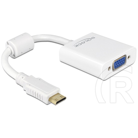 Delock adapter mini HDMI (M) - VGA (F) (fehér)