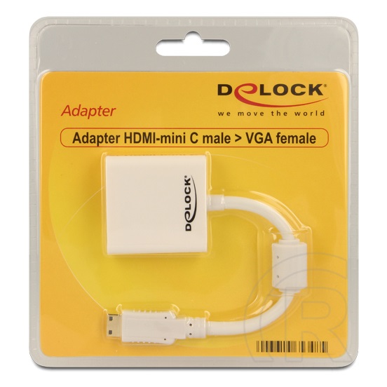 Delock adapter mini HDMI (M) - VGA (F) (fehér)