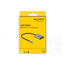 Delock hangmegosztó USB-C - 2 x sztereo jack anya