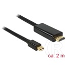 Delock mini DisplayPort - HDMI kábel 2 m (fekete)