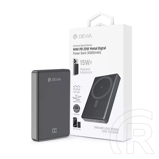 Devia Extreme Speed Series Mini PowerBank Grey (10000 mAh, fekete)