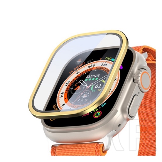 Dux Ducis Apple Watch Ultra 2 49mm flas kijelzővédő üveg (alumínium keret, 9h) arany