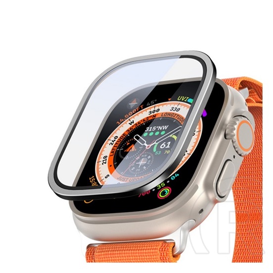 Dux Ducis Apple Watch Ultra 2 49mm flas kijelzővédő üveg (alumínium keret, 9h) fekete