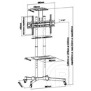 Equip TV/Monitor állvány (37"-70" álló, dönthető, állítható magasság, Max.:50kg, fekete/szürke)