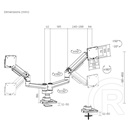 Equip asztali monitor tartó (17"-35", 2 monitor, dönthető, forgatható, fekete)