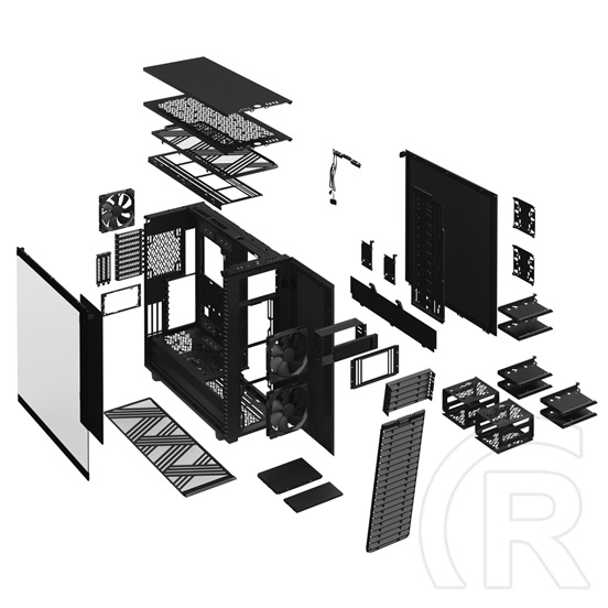 Fractal Design Define 7 XL Light (E-ATX, ablakos, fekete)
