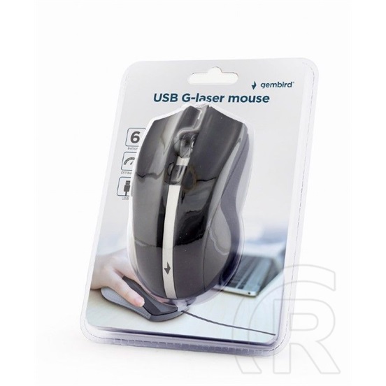 Gembird MUS-GU-02 lézer egér (USB, fekete)