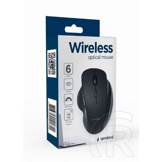 Gembird MUSW-6B-02 wireless optical mouse (fekete)