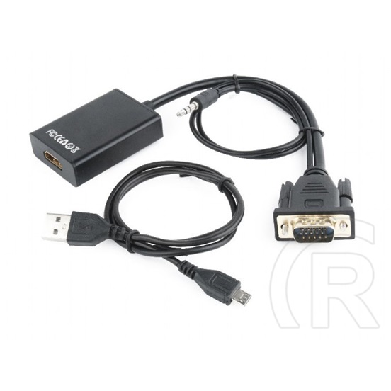 Gembird VGA > HDMI M/F, aktív adapter audióval