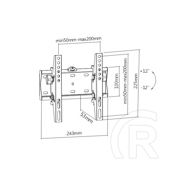 Gembird dönthető TV fali konzol WM-42T-02 (23"-42")