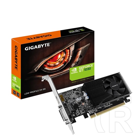 Gigabyte nVidia GeForce GT 1030 Low Profile 2G VGA (PCIe 3.0, 2 GB DDR4, 64 bit, DVI+HDMI, aktív hűtő)