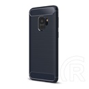 GigapackSamsung Galaxy S9  Szilikon telefonvédő (légpárnás sarok, szálcsiszolt, karbon minta, sötétkék)