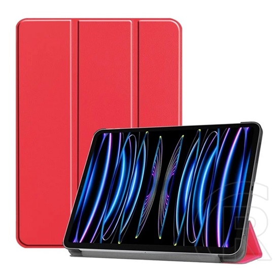 Gigapack Apple Ipad Pro 11 (2024) tok álló, bőr hatású (aktív flip, oldalra nyíló, trifold, asztali tartó) piros