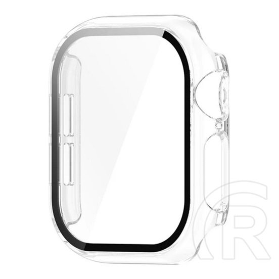 Gigapack Apple Watch Series 10 42mm műanyag keret (bumper, ütésállóság + kijelzővédő üveg) átlátszó